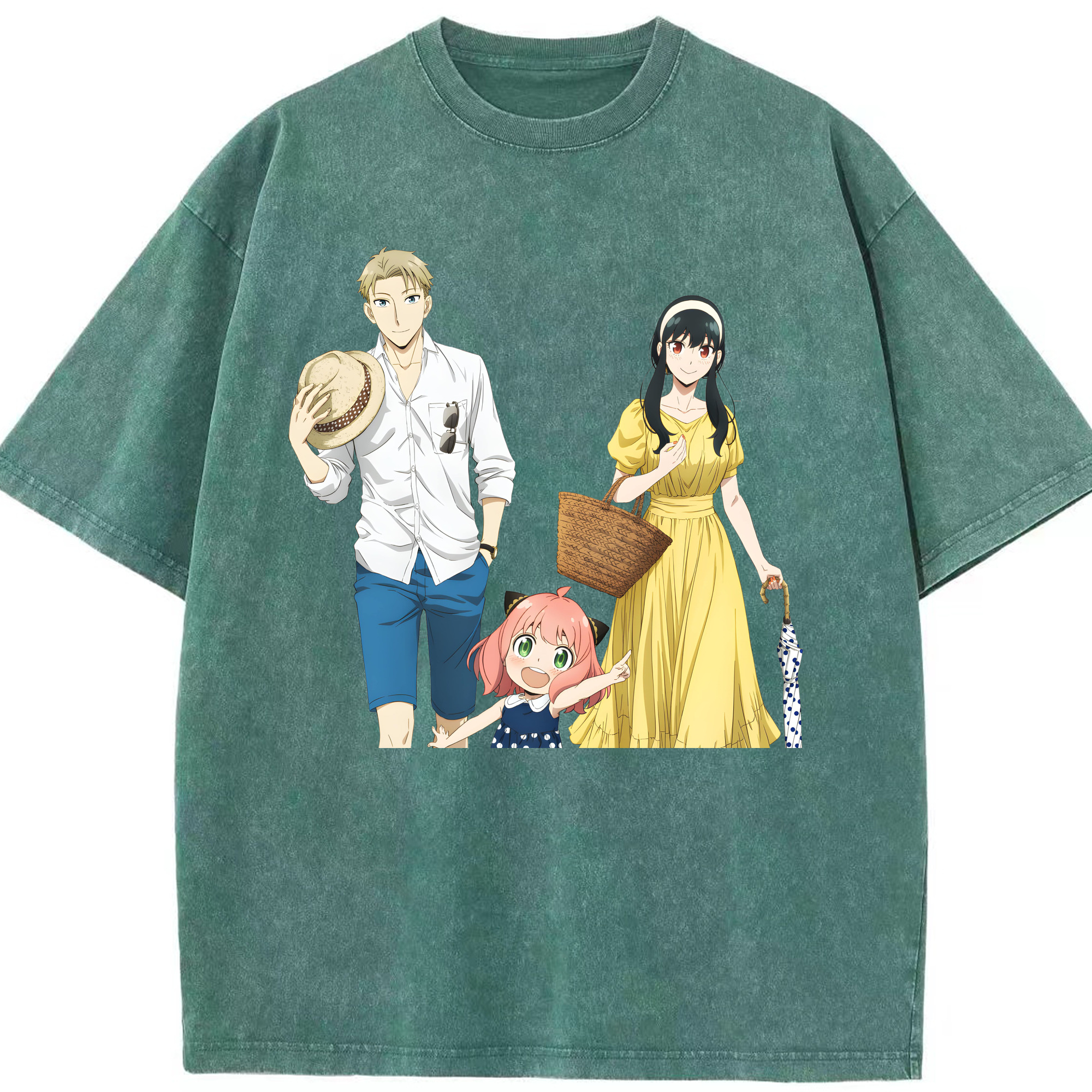 （画像用） SPY×FAMILY间谍家家酒 綿100% ヴィンテージ風 半袖Tシャツ（フロントプリント）